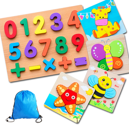 Wooden Puzzles for Toddlers, 0-9 Number Set