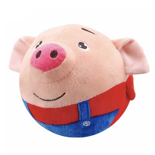 Active Moving Pet Plush Toy, Interactive Dog Toys Squeaky Moving Dog Ball Toy - Red Pig